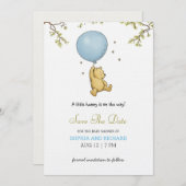 Baby shower invitation featuring a cute bear kaart (Voorkant / Achterkant)