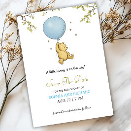 Baby shower invitation featuring a cute bear kaart