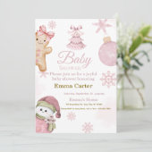 Baby Shower Invitation Feestdagenkaart (Staand voorkant)