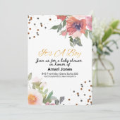 Baby shower Invitation Flat Kaart (Staand voorkant)