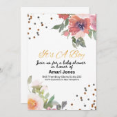 Baby shower Invitation Flat Kaart (Voorkant / Achterkant)