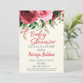 Baby shower Invitation Floral Kaart (Staand voorkant)