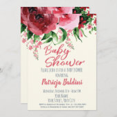 Baby shower Invitation Floral Kaart (Voorkant / Achterkant)