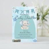 Baby Shower Invitation for Boy –Customizable Kaart (Staand voorkant)