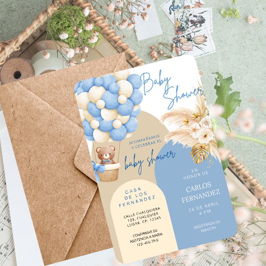 Baby Shower Invitation for Boy–Customizable Kaart