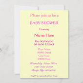 BABY SHOWER Invitation girl Kaart (Voorkant)