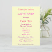 BABY SHOWER Invitation girl Kaart (Staand voorkant)