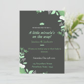 Baby Shower Invitation Green & Black Kaart (Staand voorkant)