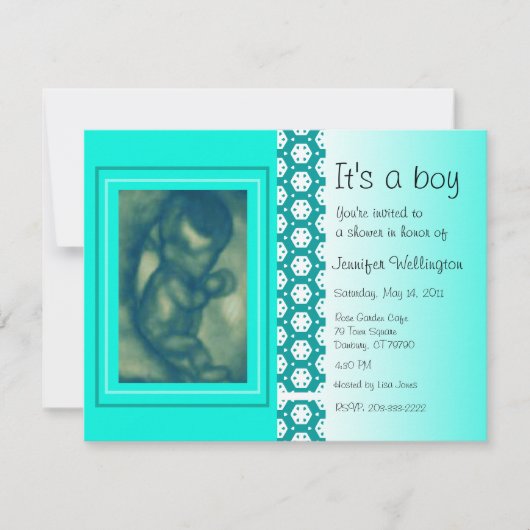 baby shower Invitation Green Ultrasound Kaart (Voorkant)