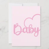 Baby shower Invitation, Heart Script Baby Kaart (Achterkant)