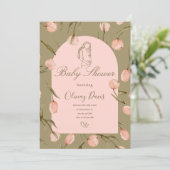 Baby Shower Invitation in Calming Nature Colors  (Staand voorkant)