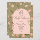 Baby Shower Invitation in Calming Nature Colors  (Voorkant / Achterkant)