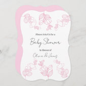 Baby Shower Invitation Kaart (Voorkant / Achterkant)