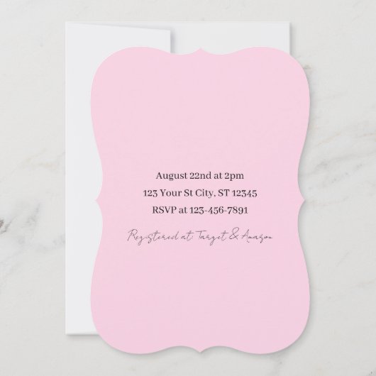 Baby Shower Invitation Kaart (Achterkant)