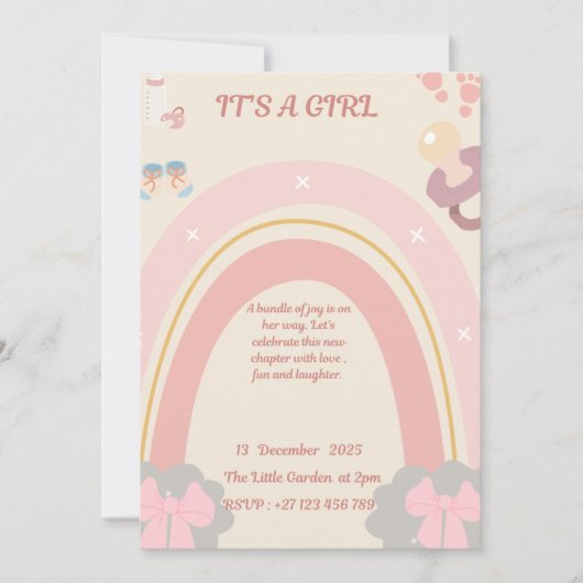 Baby shower invitation  kaart (Voorkant)
