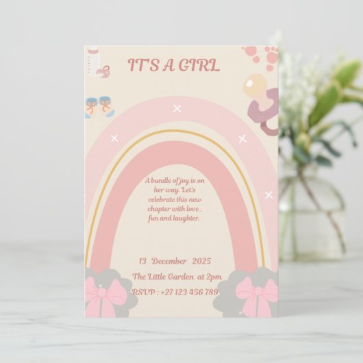 Baby shower invitation  kaart (Staand voorkant)