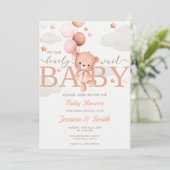 Baby shower Invitation Kaart Girl (Staand voorkant)