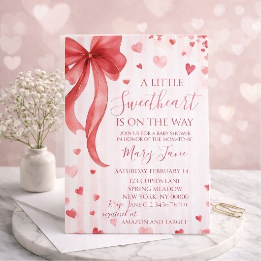 Baby shower invitation "Little Darling", Valentine Kaart