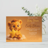 Baby Shower Invitation – Little Lion & Star Kaart (Staand voorkant)
