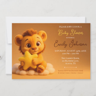 Baby Shower Invitation – Little Lion & Star Kaart