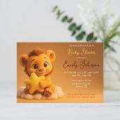 Baby Shower Invitation – Little Lion & Star Save The Date (Staand voorkant)