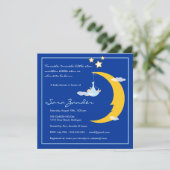 Baby shower Invitation Moon and Stars Kaart (Staand voorkant)