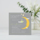 Baby shower Invitation Moon and Stars Kaart (Staand voorkant)