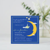 Baby shower Invitation Moon and Stars Kaart (Staand voorkant)