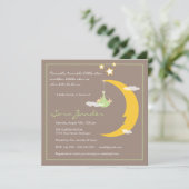 Baby shower Invitation Moon and Stars Kaart (Staand voorkant)