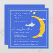Baby shower Invitation Moon and Stars Kaart (Voorkant / Achterkant)