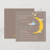 Baby shower Invitation Moon and Stars Kaart (Voorkant / Achterkant)