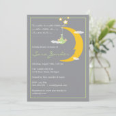 Baby shower Invitation Moon and Stars Kaart (Staand voorkant)