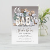 Baby shower Invitation - "Oh Baby" Genderneutraal Kaart (Staand voorkant)
