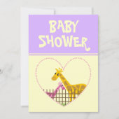 Baby shower Invitation-Paarse Kaart (Voorkant)