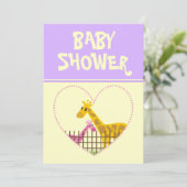 Baby shower Invitation-Paarse Kaart (Staand voorkant)