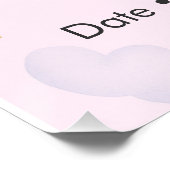 Baby Shower Invitation Pink Bow Joyful Beginnings  Perfect Poster (Hoek)