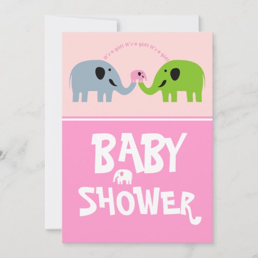 Baby shower Invitation-Pink Kaart (Voorkant)