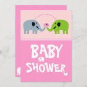 Baby shower Invitation-Pink Kaart (Voorkant / Achterkant)