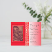 baby shower Invitation Red Ultrasound Kaart (Staand voorkant)