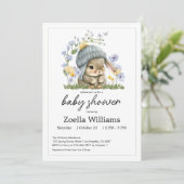 Baby Shower Invitation Sweet Little Bunny (Staand voorkant)