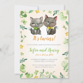 baby shower Invitation Twins | Neutraal | Kekkatte Kaart
