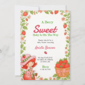 baby shower invitation with a Berry Sweet theme Kaart (Voorkant)