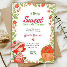 baby shower invitation with a Berry Sweet theme Kaart