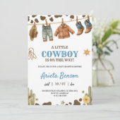 Baby shower invitation with a cowboy theme kaart (Staand voorkant)