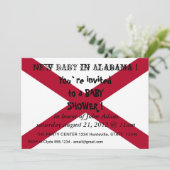 Baby shower Invitation with Flag of Alabama, Veren Kaart (Staand voorkant)