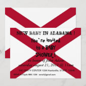Baby shower Invitation with Flag of Alabama, Veren Kaart (Voorkant / Achterkant)