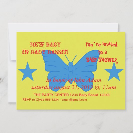 Baby Shower Invitation with Flag of Bady Bassit Kaart (Voorkant)