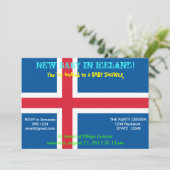 Baby Shower Invitation with Flag of Iceland Kaart (Staand voorkant)