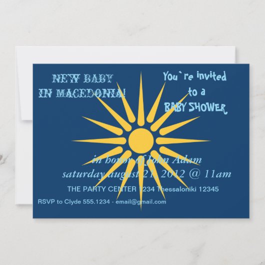 Baby Shower Invitation with Flag of Macedonia Kaart (Voorkant)