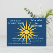 Baby Shower Invitation with Flag of Macedonia Kaart (Staand voorkant)